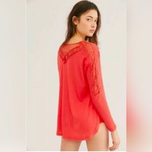 Free People/Lace Long Sleeve Shirt Sz S